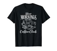 Slow Mornings Coffee Club Retro Style Value Graphic T-Shirt, Men, Black, L