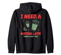 Slow Mornings I Need A Matcha Latte Zip Hoodie