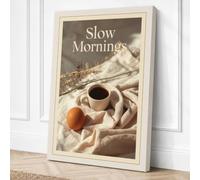 Slow Mornings Modern Canvas Wall Art Print 24x16 Inch (61 x 41 cm)