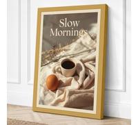 Slow Mornings Modern Canvas Wall Art Print 24x16 Inch (61 x 41 cm)