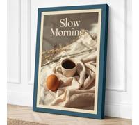 Slow Mornings Modern Canvas Wall Art Print 30x20 Inch (76 x 51 cm)