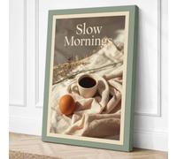 Slow Mornings Modern Canvas Wall Art Print 30x20 Inch (76 x 51 cm)
