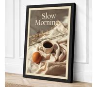 Slow Mornings Modern Canvas Wall Art Print 30x20 Inch (76 x 51 cm)