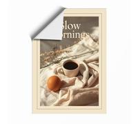 Slow Mornings Modern Unframed Wall Art Print A4 (29.7×21cm), Wall Decor for Living Room, Bedroom, Office & Home, Art Gift
