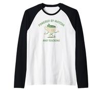 Slow Mornings Powered By Matcha and Teaching Raglan Baseball Tee