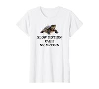 Slow Motion Over No Motion Turtle Meme Value Graphic T-Shirt, Women, White, M