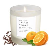 Slow North Orange + Clove Candle - Essential Oils and 100% Pure Soy Wax Candle in a Reusable Frosted Glass Jar - A Unique and Mindful Scented Candle Hand-Poured in The USA (8 oz)