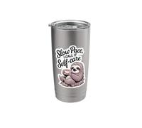 Slow Pace Self Care Cute Sloth Meme Stainless Steel Insulated Tumbler