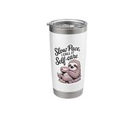 Slow Pace Self Care Cute Sloth Meme Stainless Steel Insulated Tumbler