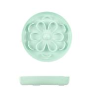 Slow Pet Bowl Flower Style Cat Dog Food Bowl Anti Slip Bottom Round Anti-choking Cat Eating Dish Home Pet Supplies(Green)