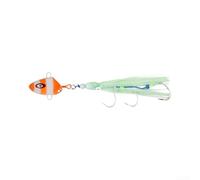 Slow Pitch Jig 100g for Saltwater Environments with Metal-Silicone Construction and Drop Sensitivity (Orange)