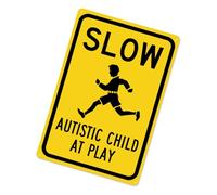Slow Playing Children's Sign - Reflective in Bright Colour for More Visibility | Slow Driving Children Sign - For Road Lawn Residential Areas Schools Park Walkway