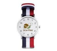 Slow Poke Snail Sport Watch for Men Women Nylon Strap Wrist Watch Analog Quartz Watch