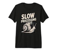 Slow Processing Unit Nerd Humor Snail Premium T-Shirt