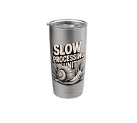 Slow Processing Unit Nerd Humor Snail Stainless Steel Insulated Tumbler