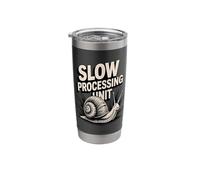 Slow Processing Unit Nerd Humor Snail Stainless Steel Insulated Tumbler