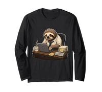 Slow Productive Sloth Office Humor Work Motivation Long Sleeve T-Shirt