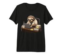 Slow Productive Sloth Office Humor Work Motivation Premium T-Shirt