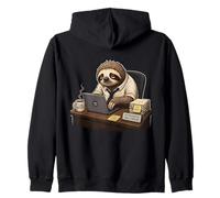 Slow Productive Sloth Office Humor Work Motivation Zip Hoodie