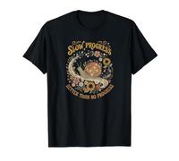 Slow Progress Better Than No Progress Snail Floral Funny Value Graphic T-Shirt, Men, Black, S