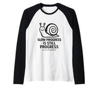 SLOW PROGRESS IS STILL PROGRESS - ME/CFS AWARENESS - SNAIL Raglan Baseball Tee