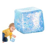 Slow Rebound Stress Cube, Glitter Sugar Ball Sensory Squeeze Toy, Fidget Toys Squeeze Cube, Squishy Ball Bulk For Adults Stress Relief, Playful Elastic Toys For Work School (blue 1)