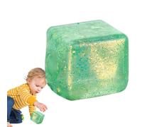 Slow Rebound Stress Cube, Glitter Sugar Ball Sensory Squeeze Toy, Fidget Toys Squeeze Cube, Squishy Ball Bulk For Adults Stress Relief, Playful Elastic Toys For Work School (green-1)