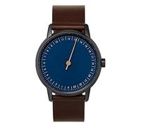SLOW Round 03 - Dark Brown Leather, Anthracite Case, Blue Dial
