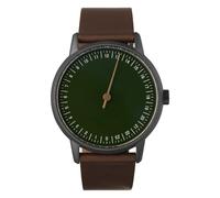 SLOW Round 22 - Dark Brown Leather, Anthracite Case, Green Dial