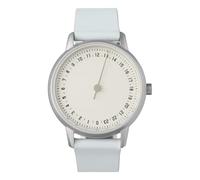 SLOW Round-S 10 - Blue Leather, Silver Case, Silver-White Dial