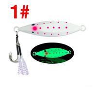 Slow-Sinking Glow-in-the-Dark Crankbait Jig Lure, 60g/80g Iron Plate Fishing Bait for 3D Realistic Eyes for Night & Deep-Water Angling(80g A)