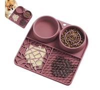 Slow Slow Eating Bowl and Suction Cup, Ensuring Pets Eat Slower for Improved Digestion with Unique Texture for Interactive Feeding, Battery Pack