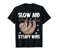 Slow Steady Wins Sloth Calm Motivation Vibes T-Shirt