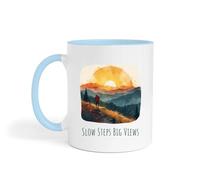 Slow Steps Big Views Mountain Hiking Gift Mug for Hiker Walker
