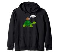 Slow Team Adventures: Snail Riding on Turtle Zip Hoodie