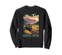 Slow Train Across Japan Retro Countryside Railway Travel Sweatshirt