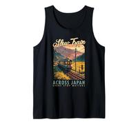 Slow Train Across Japan Retro Countryside Railway Travel Tank Top