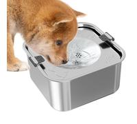 Slow Water Bowl for Dogs - 3L Stainless Steel Dog Bowls - Large Capacity Cat Dishes for Puppy Ferret Senior Home Yard Kennel Travel Camping Patio Car Farm Outdoor