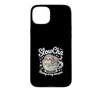 SlowCha Moving At My Own Pace Cute Sloth Tea Case for iPhone 15 Plus