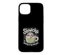 SlowCha Moving At My Own Pace Cute Sloth Tea Case for iPhone 15 Plus