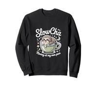 SlowCha Moving At My Own Pace Cute Sloth Tea Sweatshirt