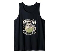 SlowCha Moving At My Own Pace Cute Sloth Tea Tank Top