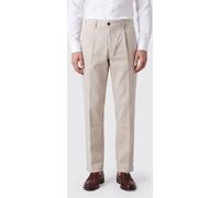 SLOWEAR Slim Fit Pleated Chino Trousers in Stretch Cotton - Size: 36 - male