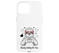 Slowly Falling for You Sloth Valentine Case for iPhone 15