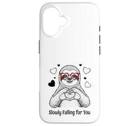 Slowly Falling for You Sloth Valentine Case for iPhone 16