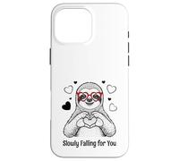 Slowly Falling for You Sloth Valentine Case for iPhone 16 Pro Max