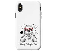 Slowly Falling for You Sloth Valentine Case for iPhone X/XS