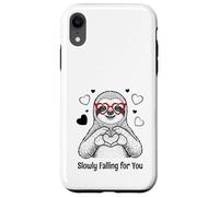 Slowly Falling for You Sloth Valentine Case for iPhone XR
