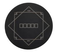 SLOWPLAY Godel 120cm Round Poker Mat for Texas Hold'em | Poker Table Top with Extra Water Repellency, Hemmed Edges, Noise Reduction | Super Portable for Gaming Everywhere (Black and Champagne Gold)
