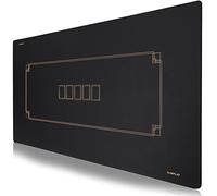 SLOWPLAY Godel 120x70cm Texas Hold'em Poker Mat | Poker Table Top with Durable Hemmed Edges, Extra Water Repellent, Noise Reduction, Super Portable for Games Everywhere (Black and Champagne Gold)